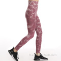 pantalon de yoga de fitness en plein air sans couture aux hanches serrées tie-dye